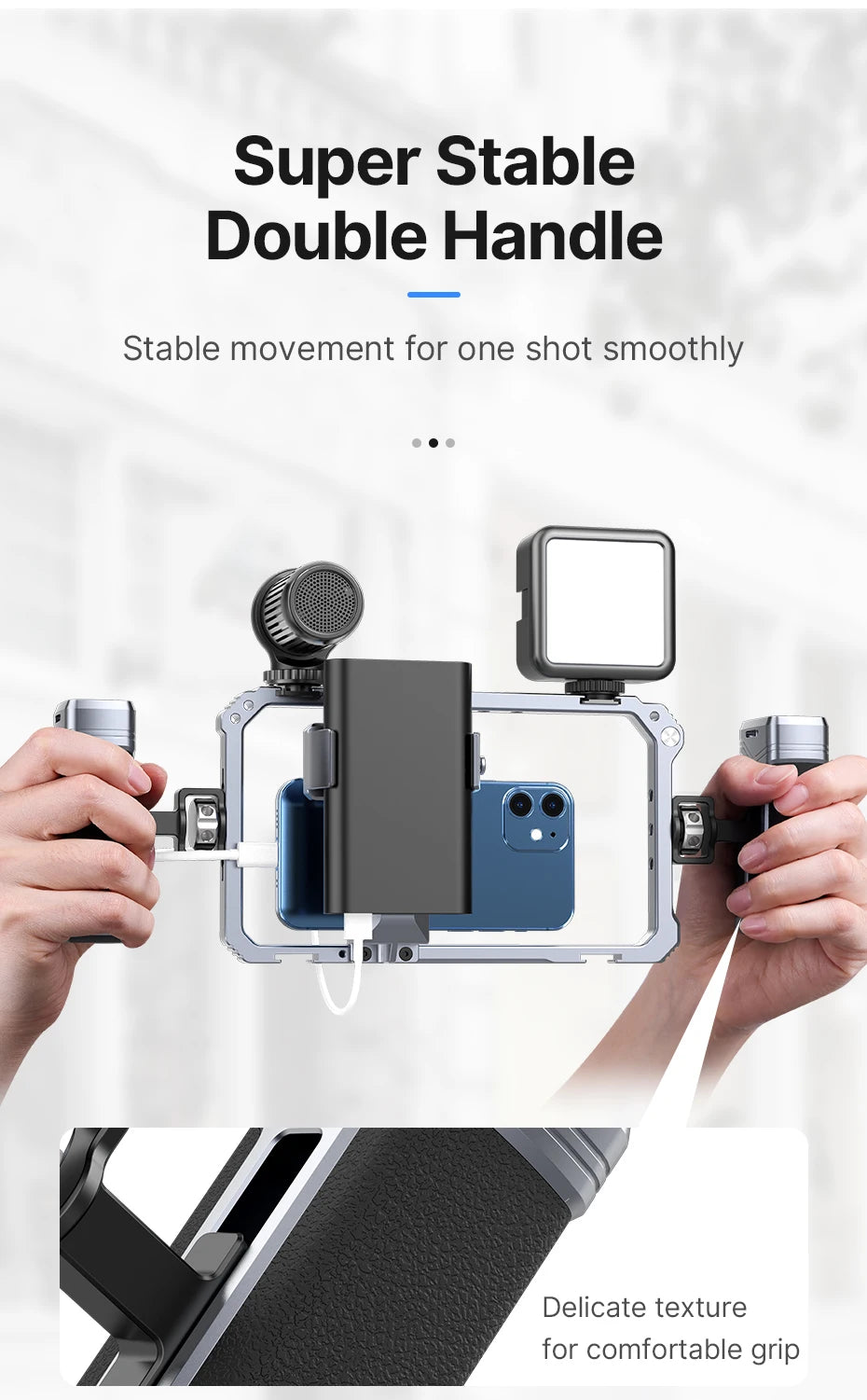 Ulanzi Rig Universal para Smartphone – Suporte com Dupla Empunhadura para Vlog, Vídeos e Fotografia (iPhone e Android)