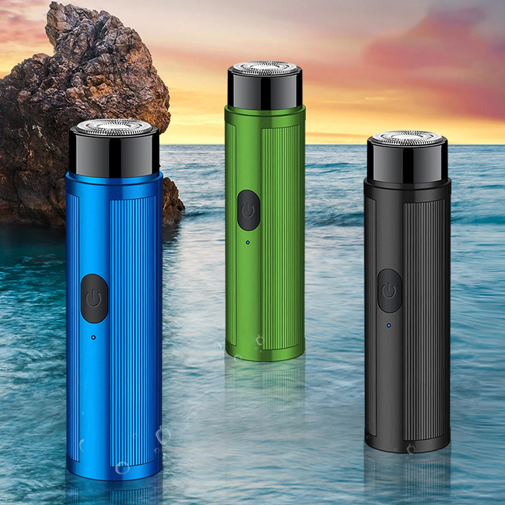 Mini Barbeador Elétrico Recarregável Portátil para Homens e Mulheres