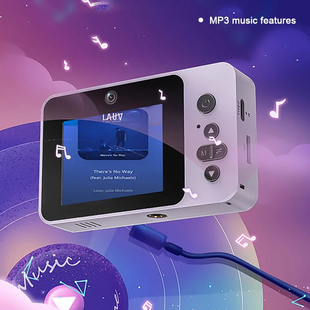 Câmera Digital 4K para Selfie e Vlog – Zoom 8X, Full HD 1080p, Mini Retro CCD, Ideal para Viagens e Estudantes