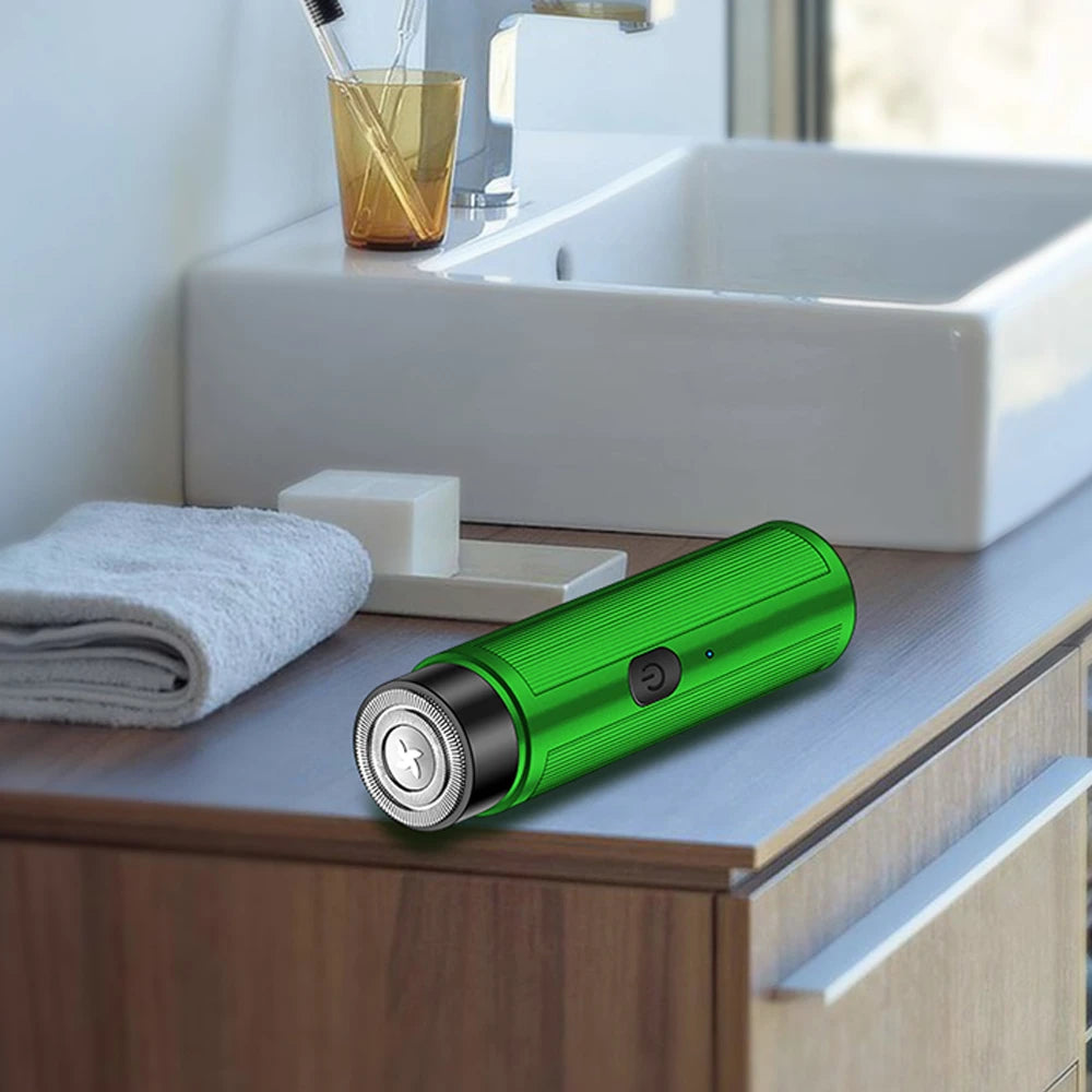 Mini Barbeador Elétrico Recarregável Portátil para Homens e Mulheres