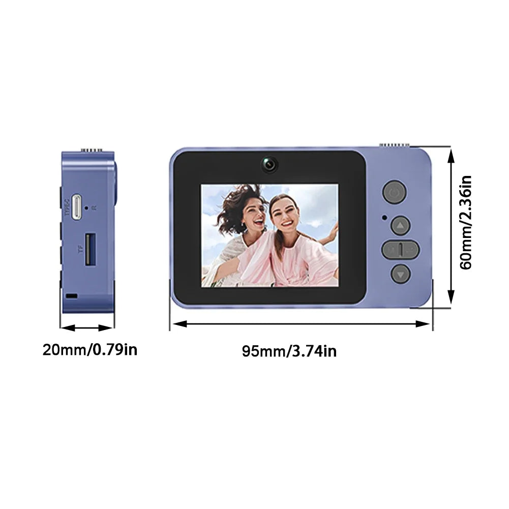 Câmera Digital 4K para Selfie e Vlog – Zoom 8X, Full HD 1080p, Mini Retro CCD, Ideal para Viagens e Estudantes