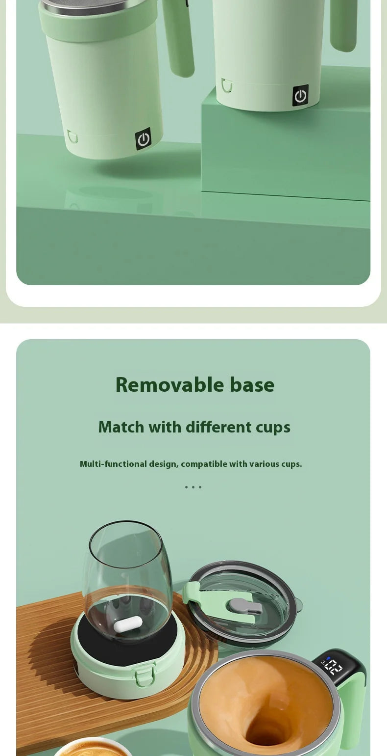 Caneca Inteligente com Medidor de Temperatura e Misturador Automático Magnético – Copo Elétrico Portátil para Café, Shake e Fitness