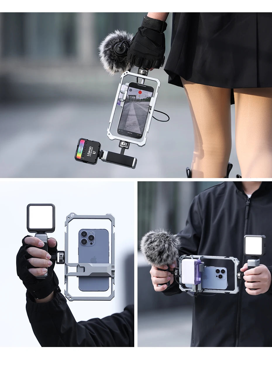 Ulanzi Rig Universal para Smartphone – Suporte com Dupla Empunhadura para Vlog, Vídeos e Fotografia (iPhone e Android)