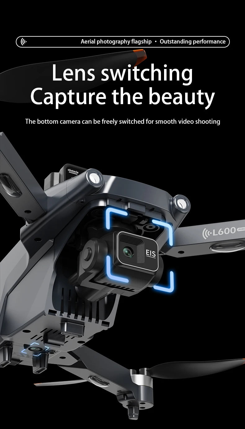 Drone Profissional L600 Pro Max – Câmera 8K, Gimbal 3 Eixos, Wi-Fi, Evitação de Obstáculos 360°, Tela Grande, FPV, Motor Brushless