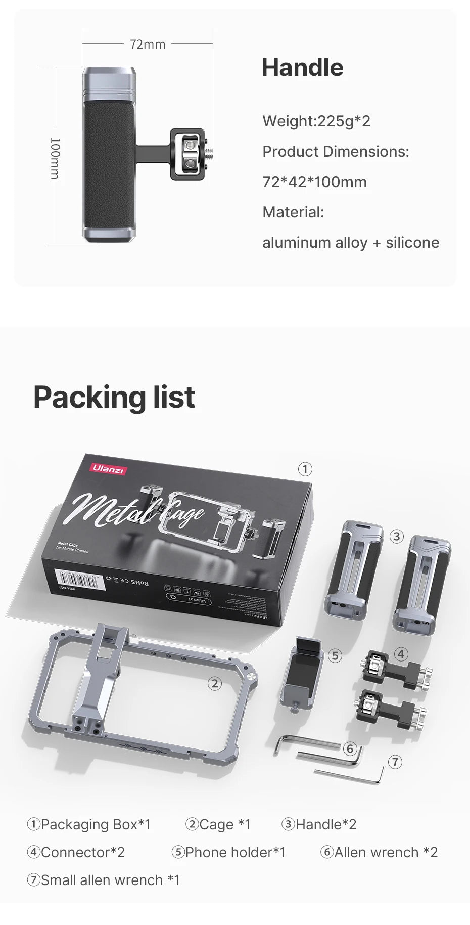 Ulanzi Rig Universal para Smartphone – Suporte com Dupla Empunhadura para Vlog, Vídeos e Fotografia (iPhone e Android)